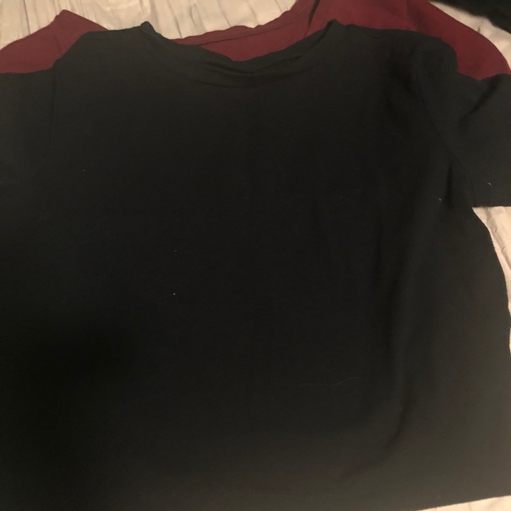 Burgundy and black crop top